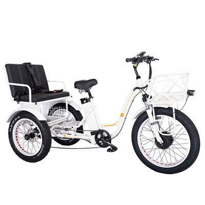 750W Front Wheels Electric Rickshaw Trike with 21AH Lithium Battery and 7 Speed Gears