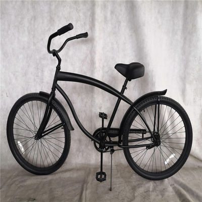 Ordinary Pedal Black Color Single Speed 26 Inch Custom Mens Beach Cruiser Bike for Adults Gross Weight 17kg