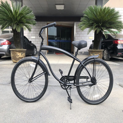 Ordinary Pedal Black Color Single Speed 26 Inch Custom Mens Beach Cruiser Bike for Adults Gross Weight 17kg