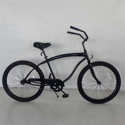 Ordinary Pedal Black Color Single Speed 26 Inch Custom Mens Beach Cruiser Bike for Adults Gross Weight 17kg