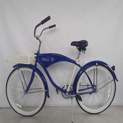 26 inch White Wall Custom Men's Beach Cruiser Bike with Logo and Plastic Pedal 15KG