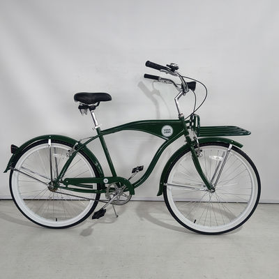 26 inch White Wall Custom Men's Beach Cruiser Bike with Logo and Plastic Pedal 15KG