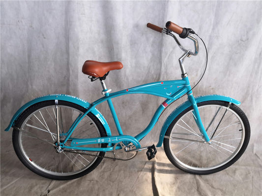 26 inch White Wall Custom Men's Beach Cruiser Bike with Logo and Plastic Pedal 15KG