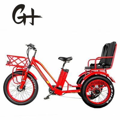 Front Hub Motor 750W 21AH Lithium Electric Tricycle for 2 People 24&quot; Snow Tire 40KM/H