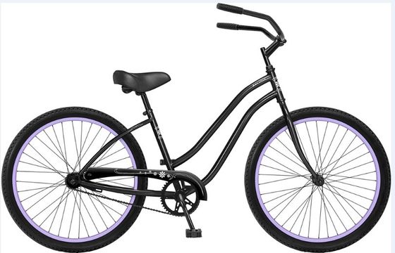 Step Through Design 26 Inch Beach Cruiser Bike with Coaster Foot Brake and White Color