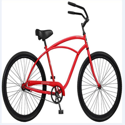 26 Inch Red Color Men's Classic Beach Cruiser Bikes with Big and Comfortable Seat