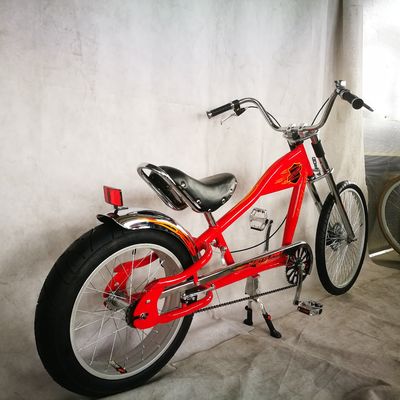 24&quot; V Brake/ Disc Brakes 4.0 Tire Single Speed Chopper Bicycle for American Market