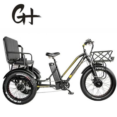 24&quot; 48V Front Wheel 750W 45KM/H Max Loading 300KG 21AH Lithium Battery Electric Tricycles