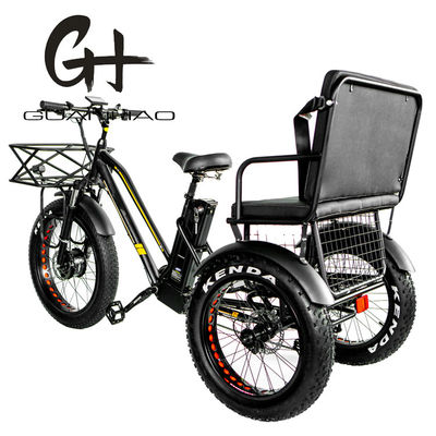 24&quot; 48V Front Wheel 750W 45KM/H Max Loading 300KG 21AH Lithium Battery Electric Tricycles