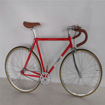 58cm Fixie Bikes with Red Color Thickslick 700c Tire and Steel Fork 4130 Chrome Frame