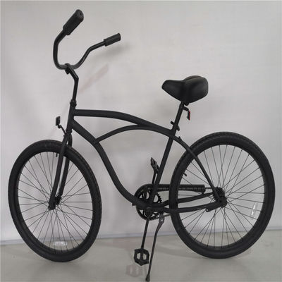 26 Steel Matte Black Men's Single Speed Coaster Brake Beach Cruiser Bike with Rear Carrier