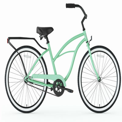 26 Steel Matte Black Men's Single Speed Coaster Brake Beach Cruiser Bike with Rear Carrier