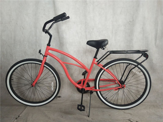 26 Steel Matte Black Men's Single Speed Coaster Brake Beach Cruiser Bike with Rear Carrier