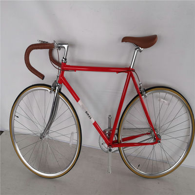 Chromoly Frame 700C Vintage Fixie Bike with Double V Brake Load Capacity up to 150KG