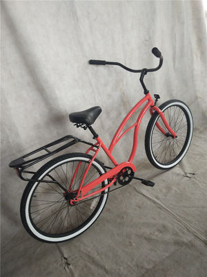Mint Green Ladies Low Step Sports Hybrid Bike Women Single Speed Comfort Beach Cruiser Bike 26 Inch