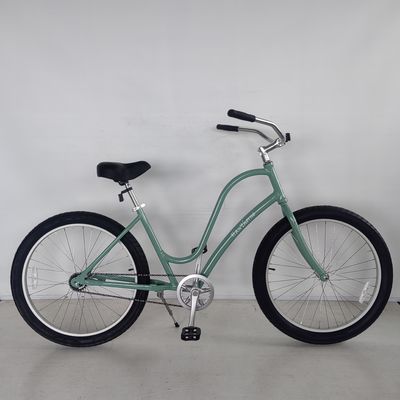 Mint Green Ladies Low Step Sports Hybrid Bike Women Single Speed Comfort Beach Cruiser Bike 26 Inch