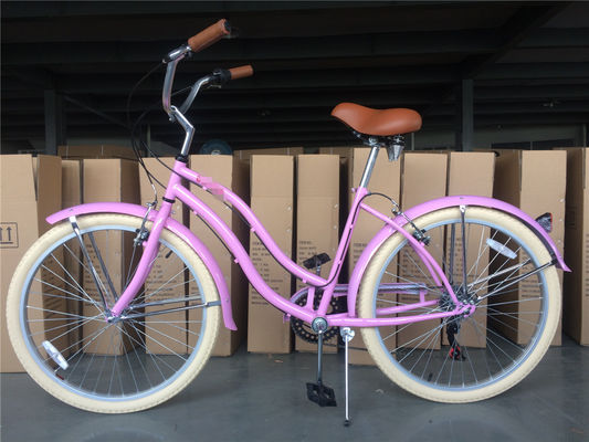 26 inch Women's Step Through 7 Speed Beach Cruiser Bike with Big and Comfortable Seat