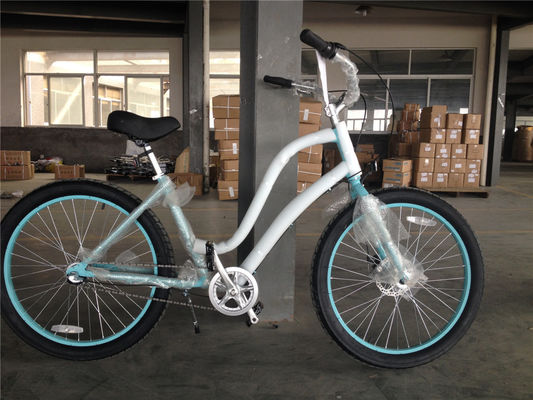 26 Inch Step Through Beach Cruiser Bicycle with Aluminum Alloy Frame and Single Gear