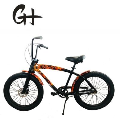 USA Men's 24&quot; 3.0 Fat Tire Aluminum Frame Beach Cruiser Bike with Disc Brake