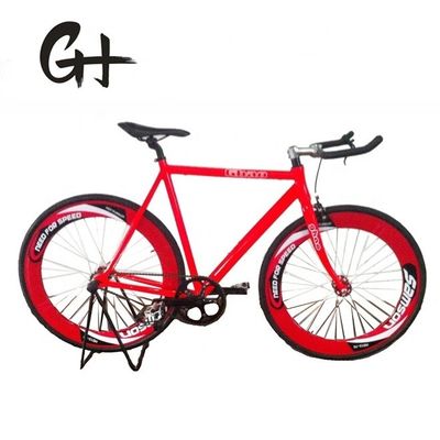 Aluminum Frame 700C OEM Flip-Flop Single Speed Red Road Handlebar Fixie Gear Bicycle