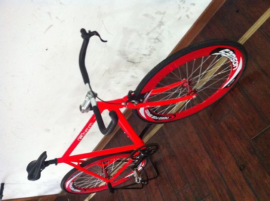 Aluminum Frame 700C OEM Flip-Flop Single Speed Red Road Handlebar Fixie Gear Bicycle