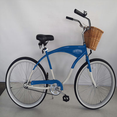 Big Logo Adults 26 Inch Single Speed Beach Cruiser Bicycle with Front Carrier Option