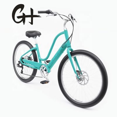 120kg Load Capacity 29&quot; 3.0 Tire 7 Speed Aluminum Step Thru Lady Beach Cruiser Bicycle