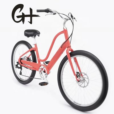 120kg Load Capacity 29&quot; 3.0 Tire 7 Speed Aluminum Step Thru Lady Beach Cruiser Bicycle