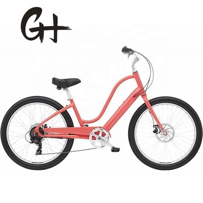 120kg Load Capacity 29&quot; 3.0 Tire 7 Speed Aluminum Step Thru Lady Beach Cruiser Bicycle