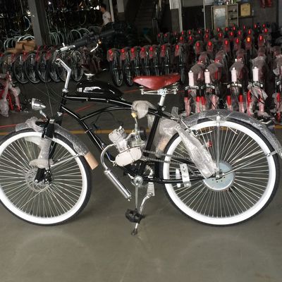 26 Inch Cruiser Motor Bike Bicycle with 4 Stroke Gas Motor Petrol Engine Kit V Brake