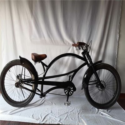 Fat Tire 26&quot; Extended Beach Cruiser Bike with Steel Frame and Disc Brake Technology