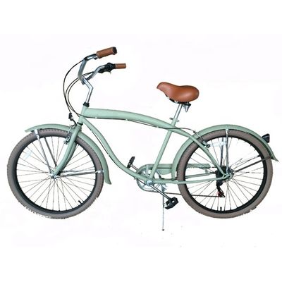 Double V Brake 26&quot; 2.125 White Wall Tire Hi-Steel Frame Shimano 7 Speed OEM Customized Adult Men CE CPSC USA Market Beach Cruiser Bicycle