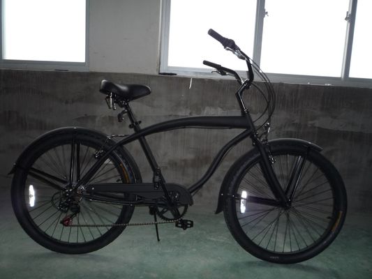 Double V Brake 26&quot; 2.125 White Wall Tire Hi-Steel Frame Shimano 7 Speed OEM Customized Adult Men CE CPSC USA Market Beach Cruiser Bicycle