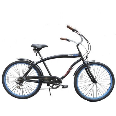 Double V Brake 26&quot; 2.125 White Wall Tire Hi-Steel Frame Shimano 7 Speed OEM Customized Adult Men CE CPSC USA Market Beach Cruiser Bicycle