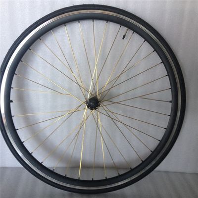 43mm Anodized Blue Flip Flop Fixed Gear Road Bike Wheel Set with Colorful Spokes