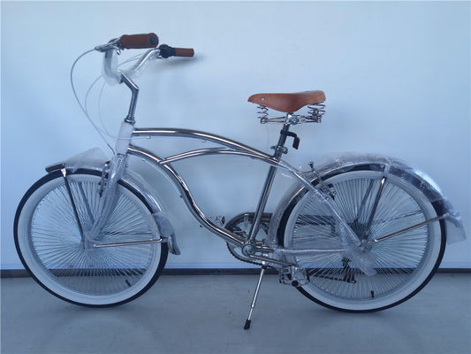 26*2.125 Tire Vintage Style Adult 26 inch Single Speed Retro Chrome Beach Cruiser Bike Bicycle