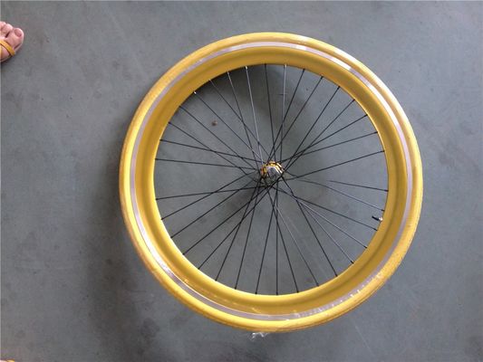 Customized 700C Fixed Gear Bike Wheel Set with Pantone Color and 32-40H Spoke Hole