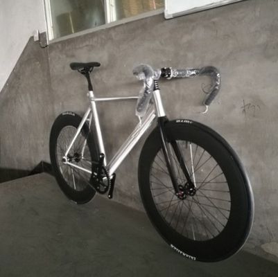 700C CE OEM 7005 Aluminum Alloy Fixed Gear Single Speed Adult 80MM Rim Carbon Fork Track Bike