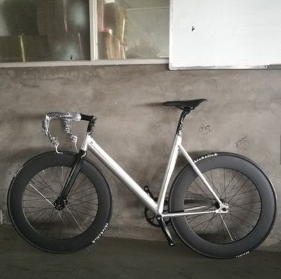 700C CE OEM 7005 Aluminum Alloy Fixed Gear Single Speed Adult 80MM Rim Carbon Fork Track Bike
