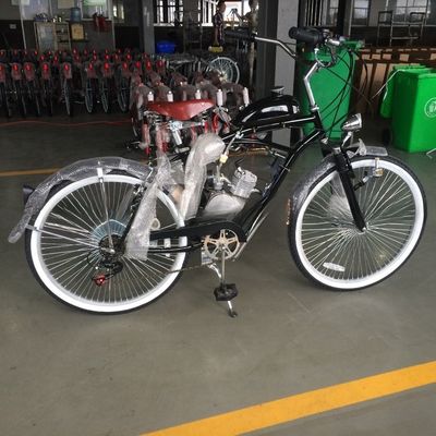 26 Inch Cruiser Bicycle Gasoline Motor Bike Engine with 2-Stroke 50CC Displacement