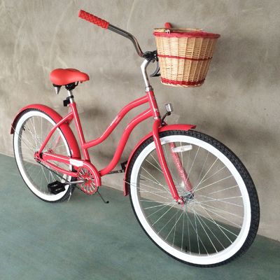 26&quot; Women's Step Thru Beach Cruiser Bike with Single Speed Gears and Aluminum Rims