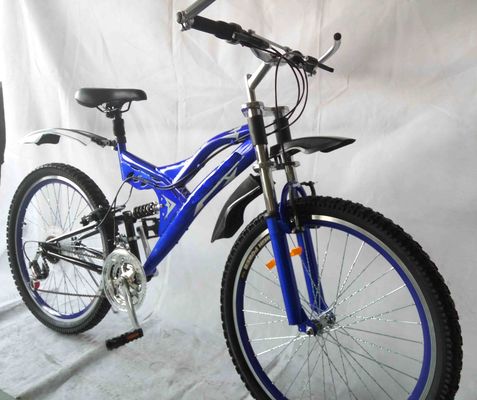 Chinese OEM 26-Inch Mountain Bike with 18 Speeds and Full Suspension Fork Gross Weight 17K