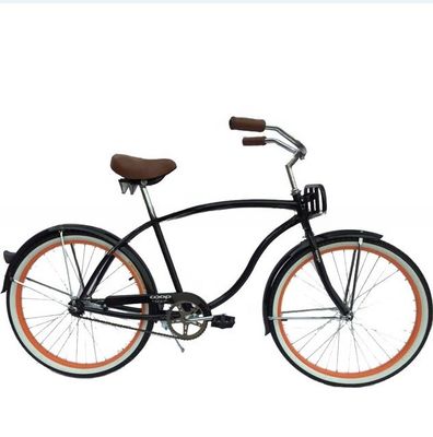26 Inch Single Speed Adult Beach Cruiser Bike with Metal Tray Convenient Front Tray