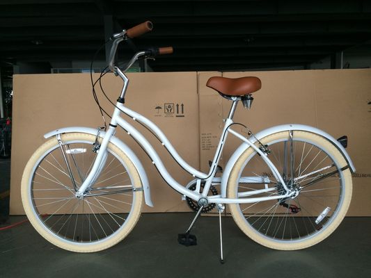 OEM Customized CE Beach Cruiser Bike 26&quot; 3.0 Tire Hi-Ten Steel Frame Shimano 7S 7 Speed