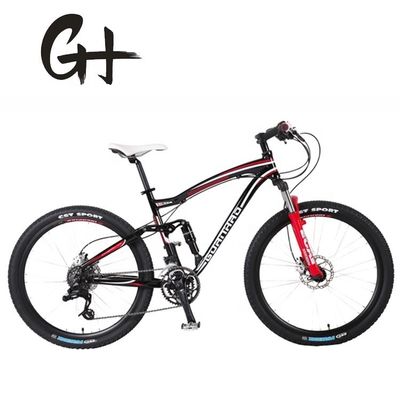 26&quot; OEM Customized USA CE Adult Men 24 Speeds Aluminum Full Suspension Mountain Bicycle