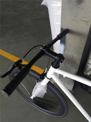 Sleek white frame adult 700C single speed bicycle fixed gear bikes with coaster brake