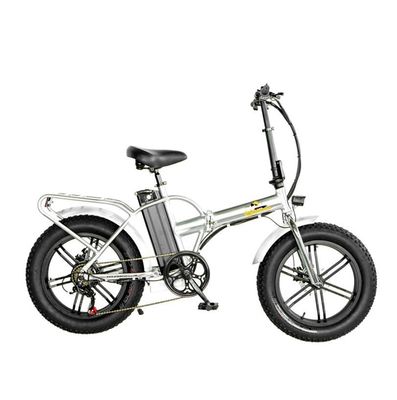 750W 1000W 48V Fat Tire 4.0&quot; Folding Silver Frame 5 Spokes Electric Folding Bike 20 Inch