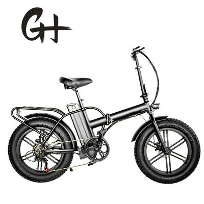 750W 1000W 48V Fat Tire 4.0&quot; Folding Silver Frame 5 Spokes Electric Folding Bike 20 Inch