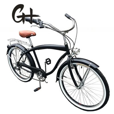Hard Frame 26&quot; Wheel Size Shimano 7 Speed American Rear Rack Men Beach Cruiser Bike