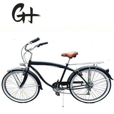 Hard Frame 26&quot; Wheel Size Shimano 7 Speed American Rear Rack Men Beach Cruiser Bike